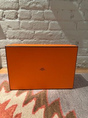 Hermes Orange Signature Box with Black Trim
